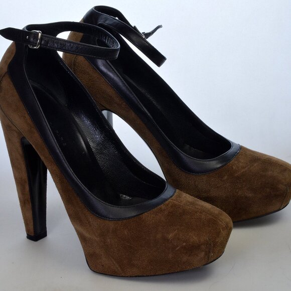 Balenciaga Hidden Platform Heel Ankle Strap Suede Shoes Size 36 - Picture 2 of 7